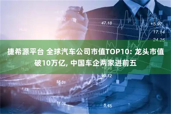 捷希源平台 全球汽车公司市值TOP10: 龙头市值破10万亿, 中国车企两家进前五