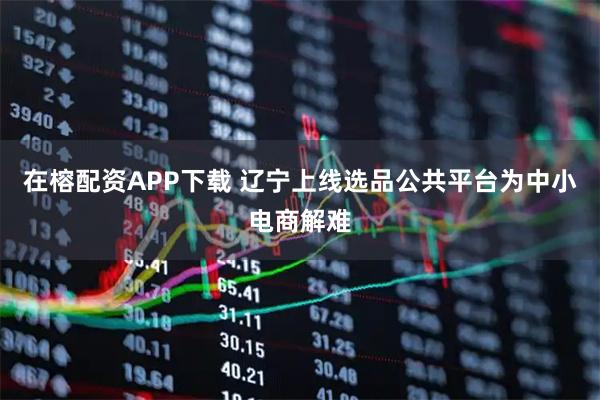 在榕配资APP下载 辽宁上线选品公共平台为中小电商解难
